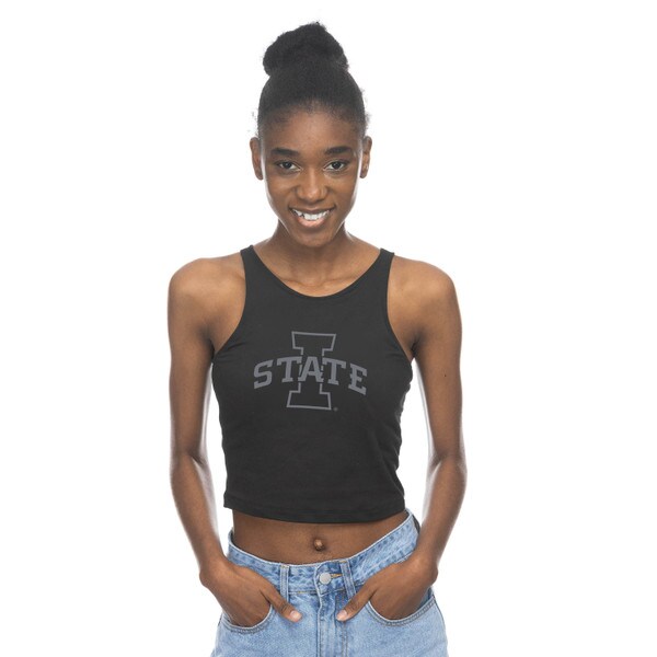 ZooZatz I-State Women's Black Crop Tank